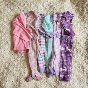 Lot of Footless Sleepers, Footie, PJ Set, & Fleece Sweater 18M Purple Pink